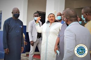 President Weah at the headquarters of the National Security Agency (NSA)