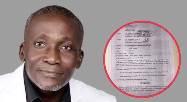 Official Coroner’s Report Contradicts Online Allegations in Death of 19-Year-Old in Monrovia